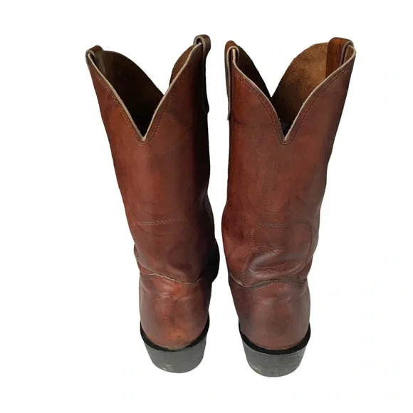 ❄️ 50% off winter OFF Farm & Ranch brown pull on western cowboy boots 11 M - Picture 6 of 13